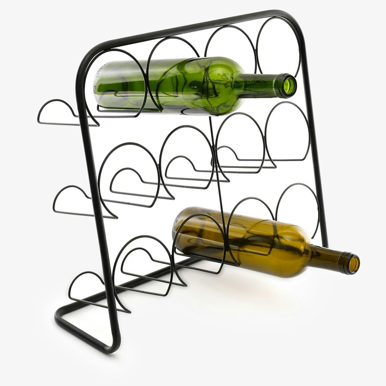 Metal Wire 12 Wine Bottle Holder - Black by Geko Products