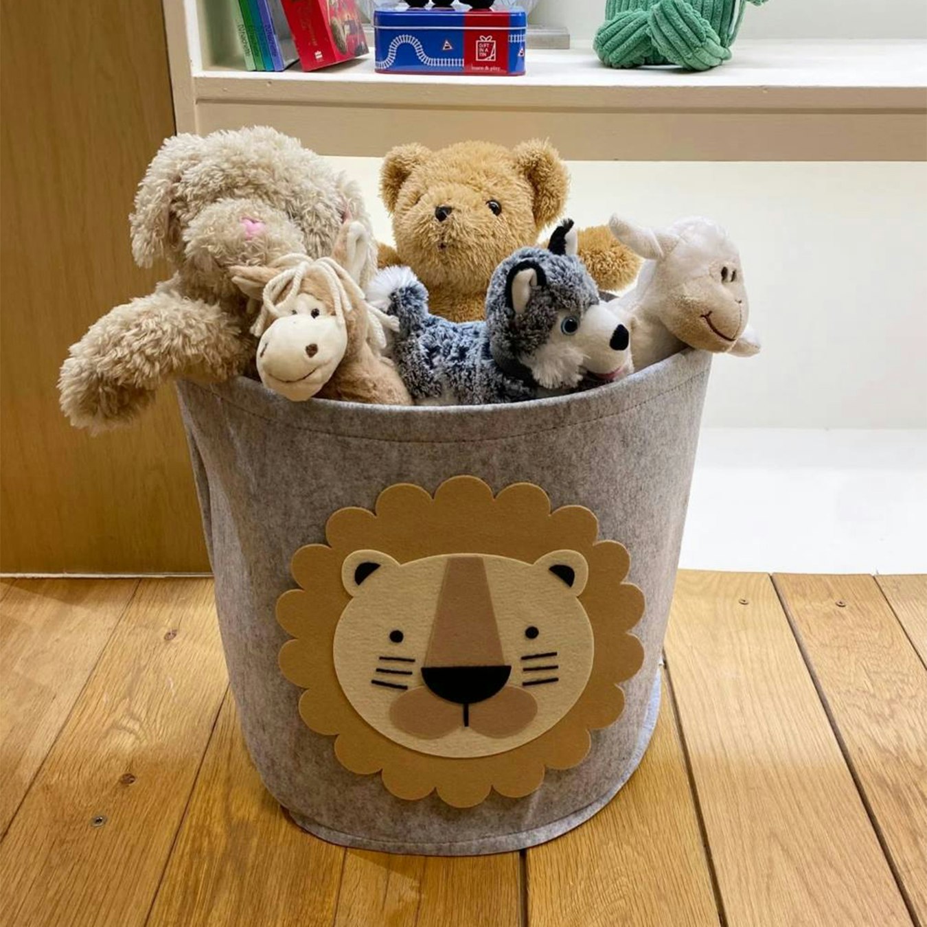 Felt Storage Bin With Lion Face by Geko Products
