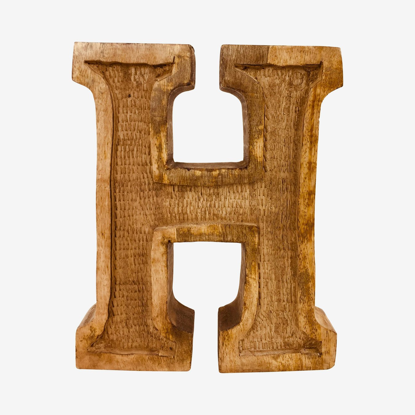Carved Letter H - Wood by Geko Products