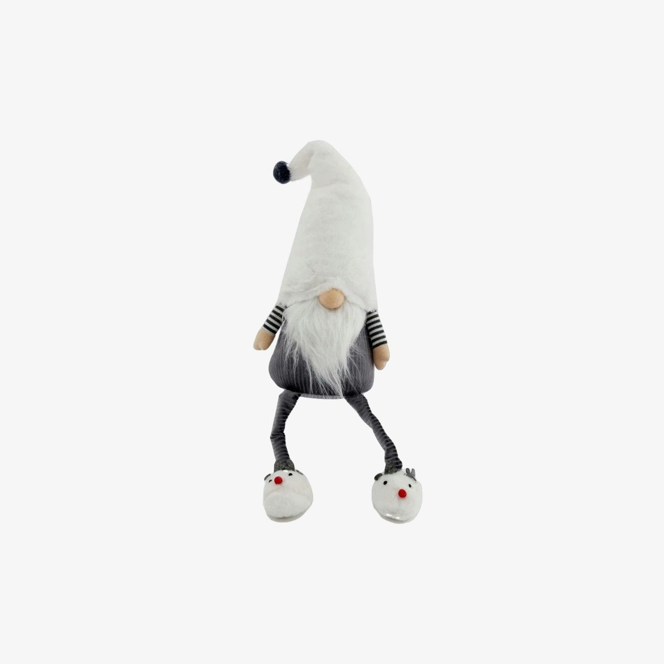 Sitting Gonk With Slippers - Grey / White by Geko Products