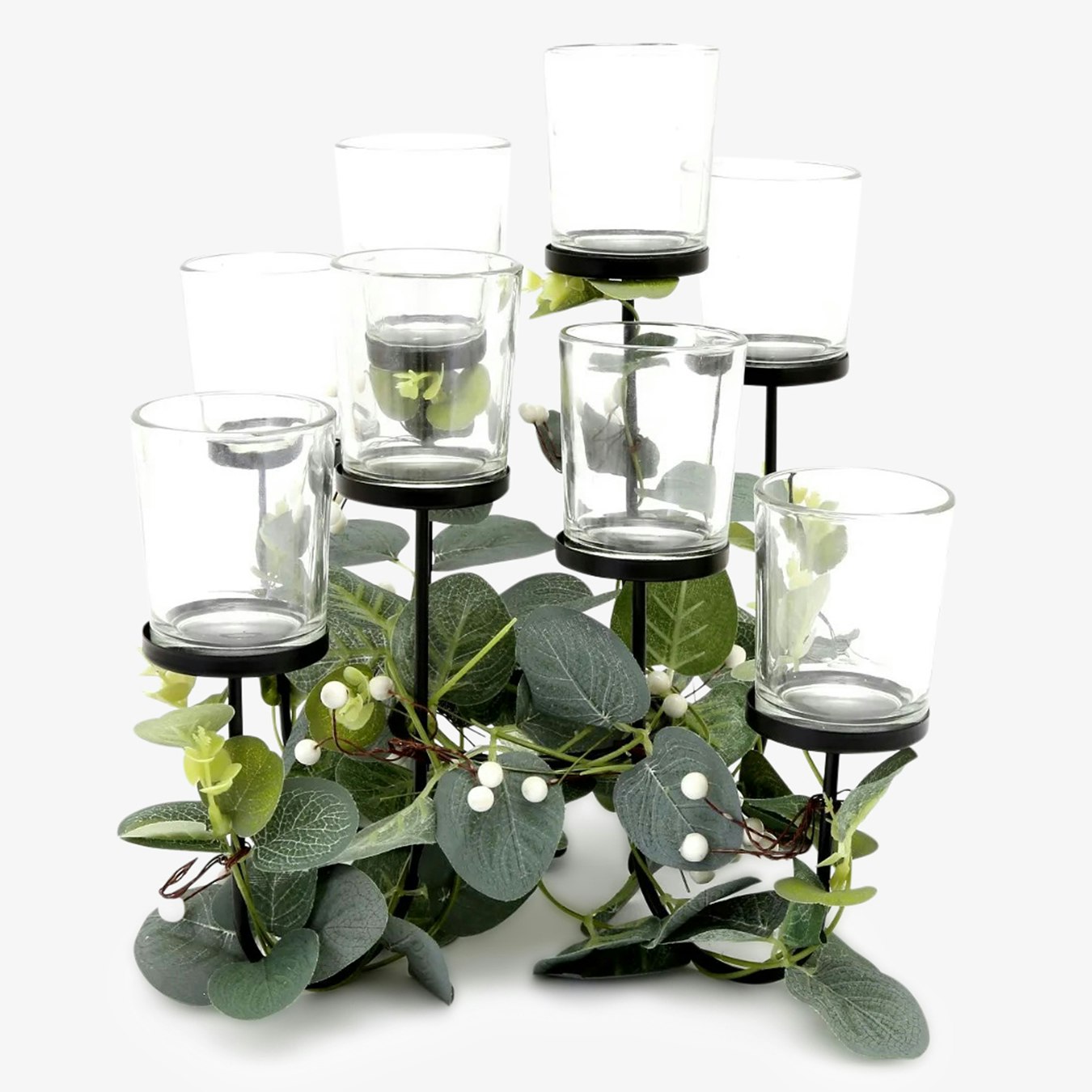 Eucalyptus Dressed Eight Piece Tealight Holder by Geko Products