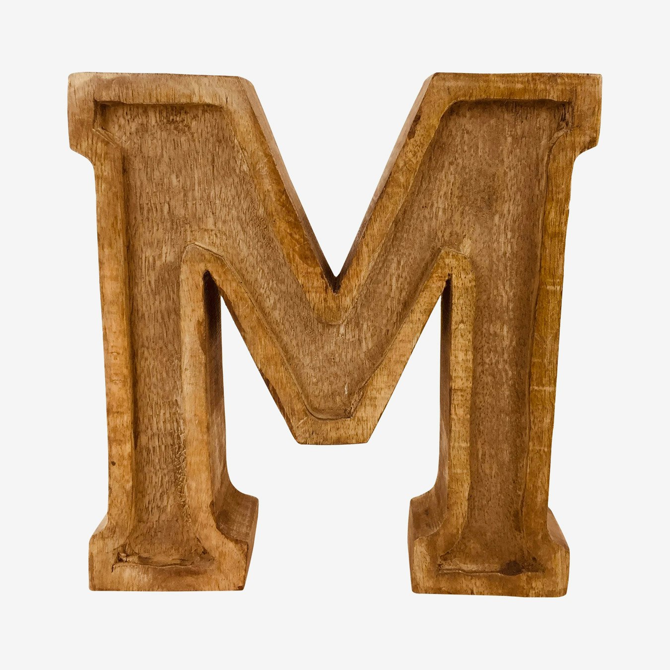 Carved Letter M - Wood by Geko Products