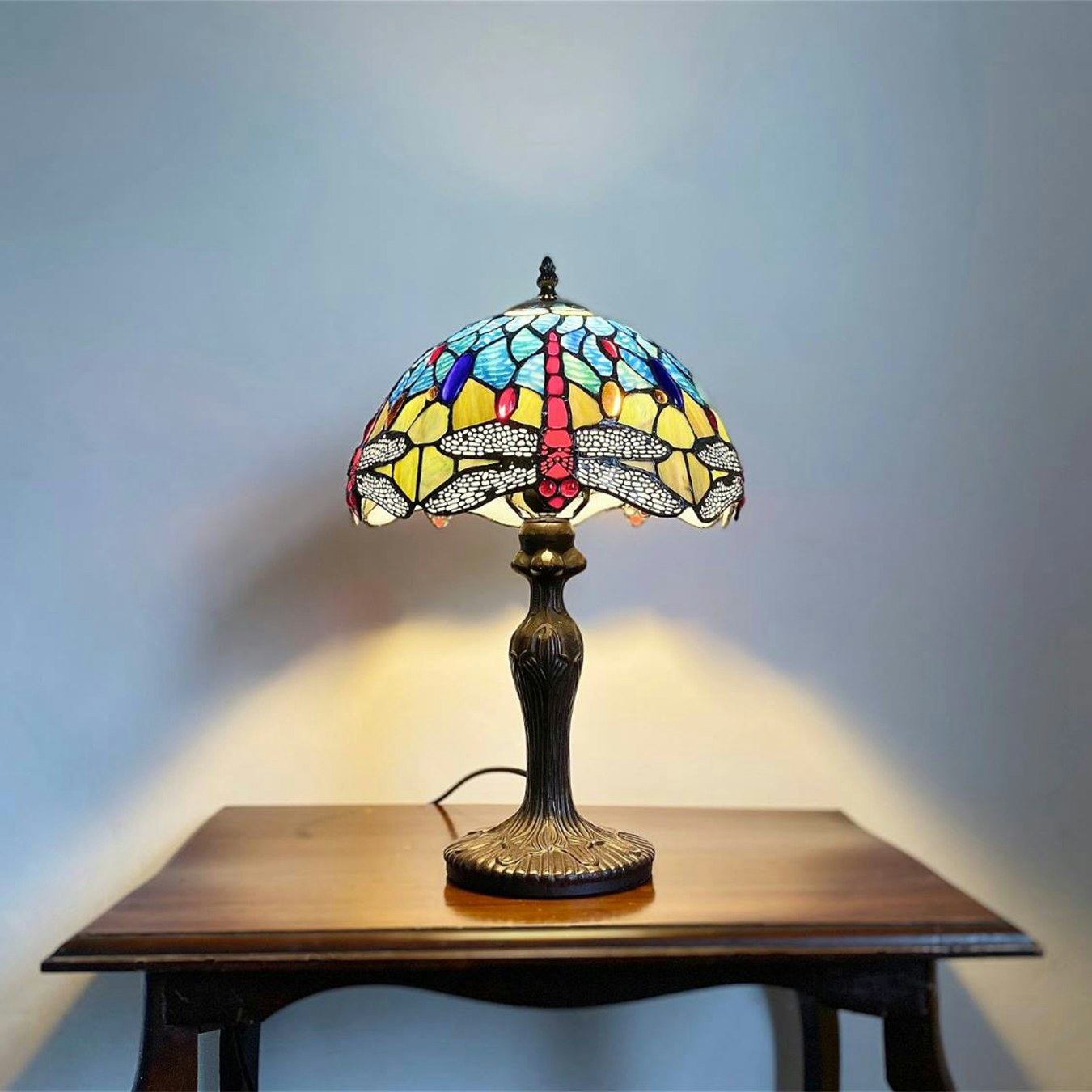 Blue Dragonfly Tiffany Lamp by Geko Products