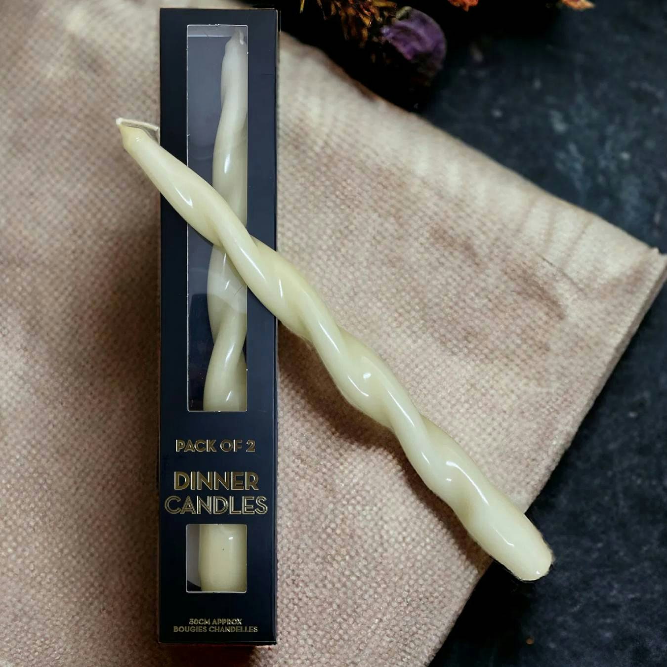 Twist Candles Pack of 2 - Ivory by Geko Products
