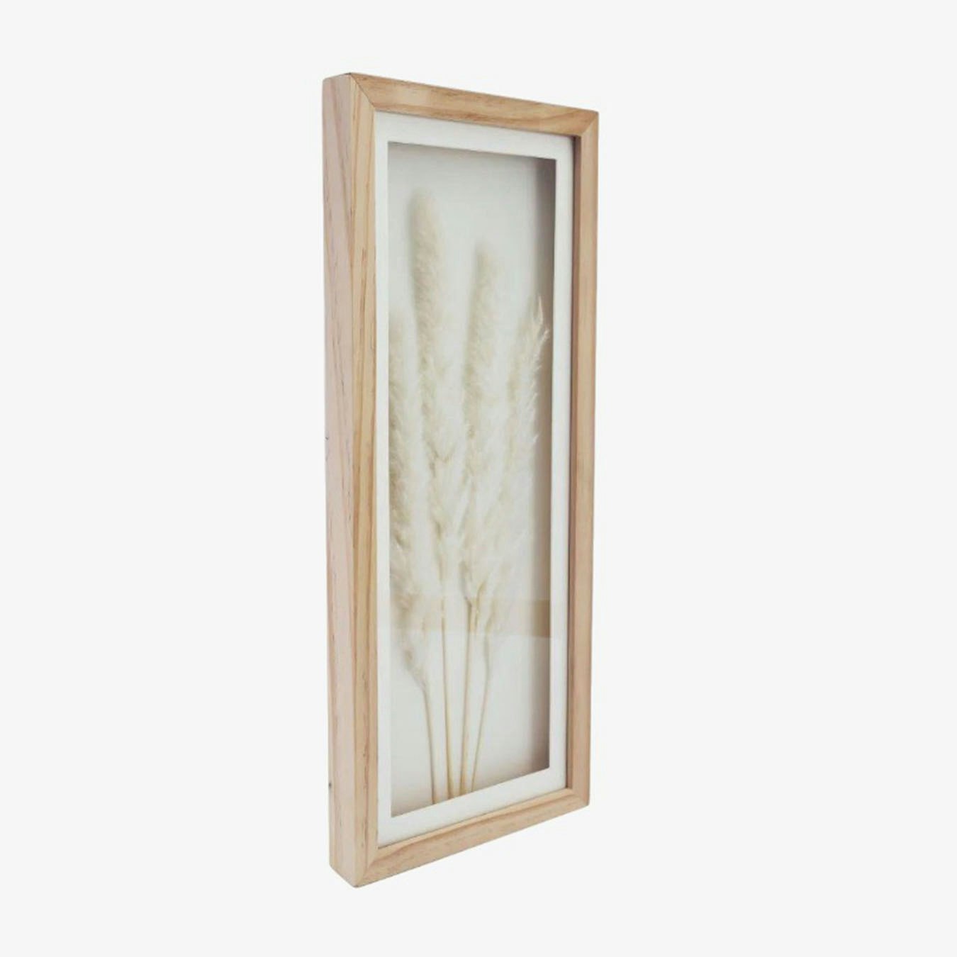 White Pampas In Rectangular Frame by Geko Products