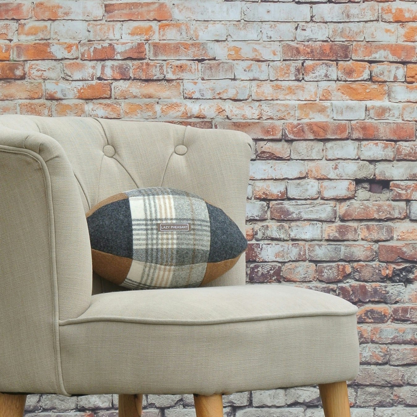 Rugby Ball Cushion - Bucklebury by Lazy Pheasant