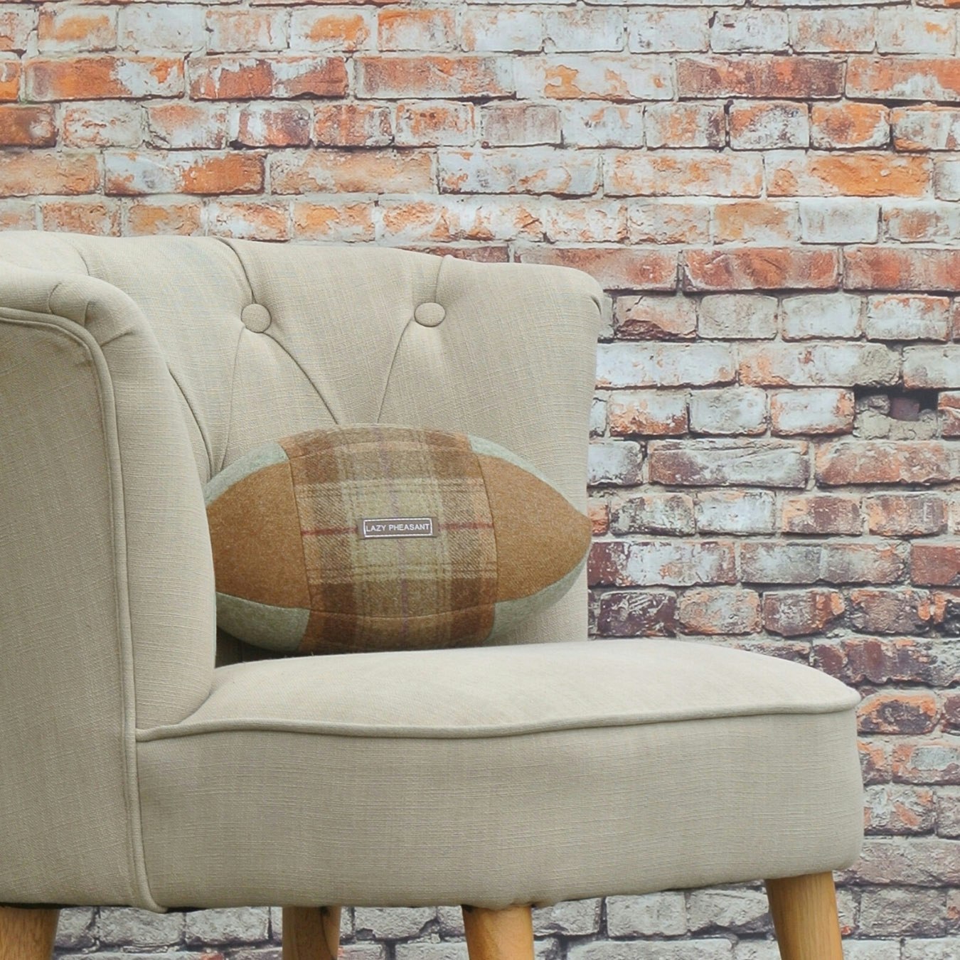 Rugby Ball Cushion - Hampton by Lazy Pheasant