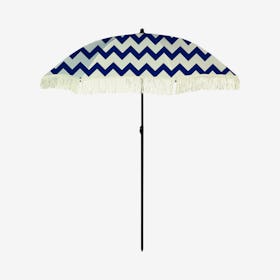 Monterey Beach Umbrella - Navy Blue / White