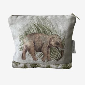 Tropical Elephant & Fern Vanity Bag