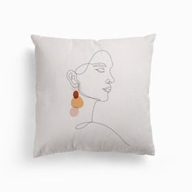 Earring Woman Canvas Cushion