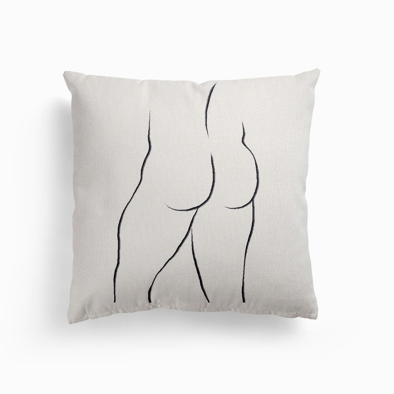 Male Butt Line Canvas Cuscino