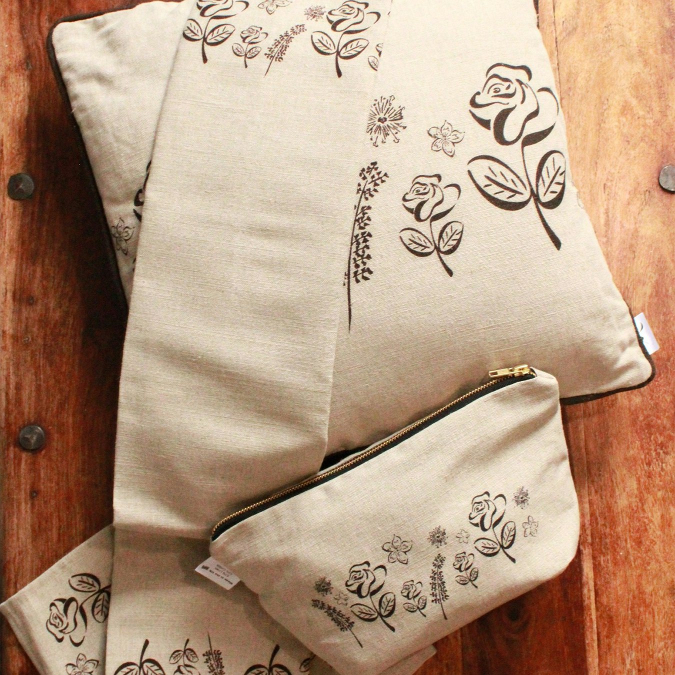 Linen Toiletries Cosmetic Bag - English Heritage by Milly Sands