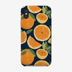 Juicy Oranges Navy Phone Case