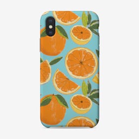 Juicy Oranges Blue Phone Case