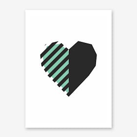 Green Heart Art Print