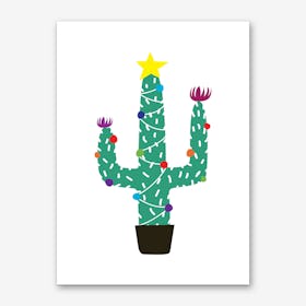 Cactus Christmas Tree Art Print
