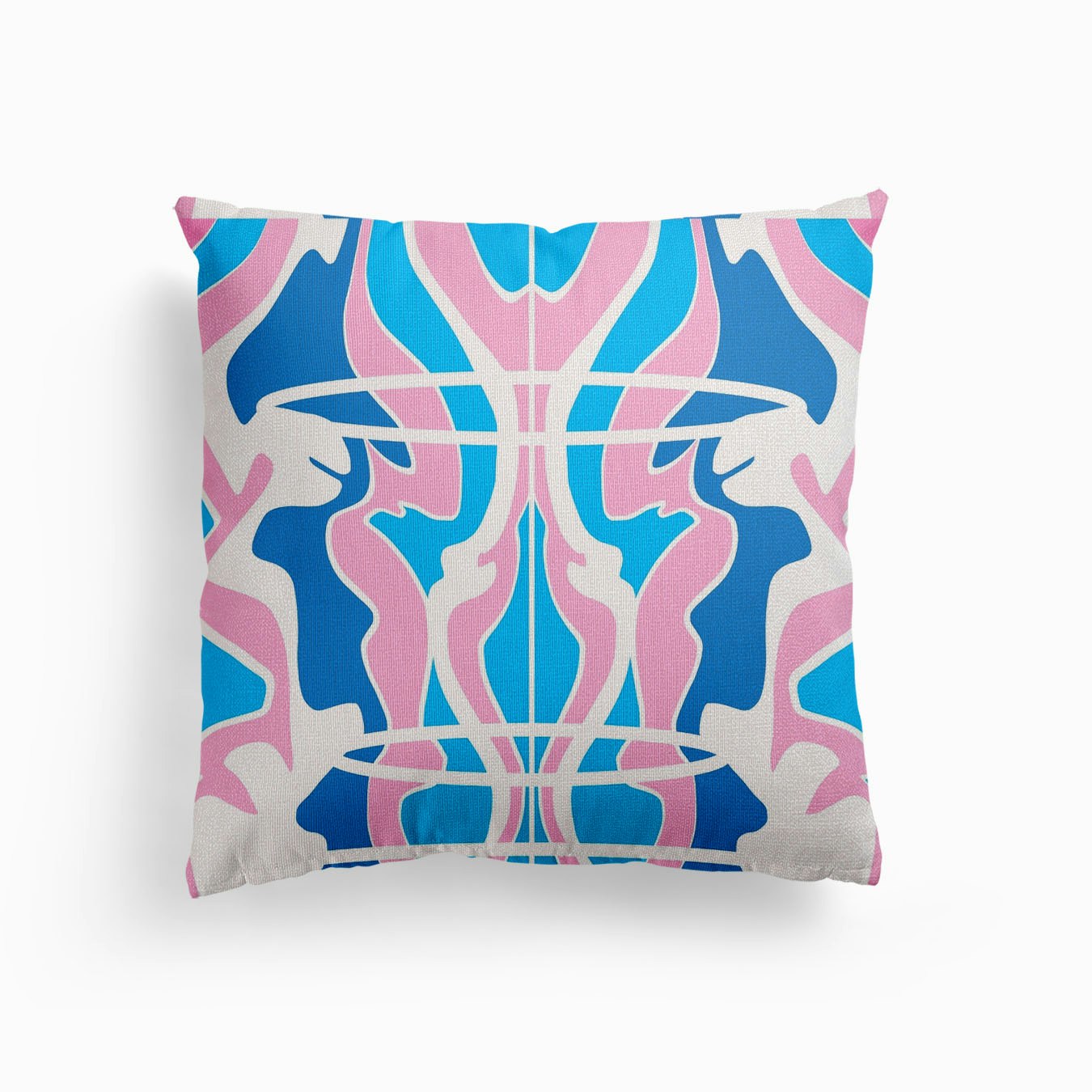 Abstract In Blue Pink Canvas Coussin