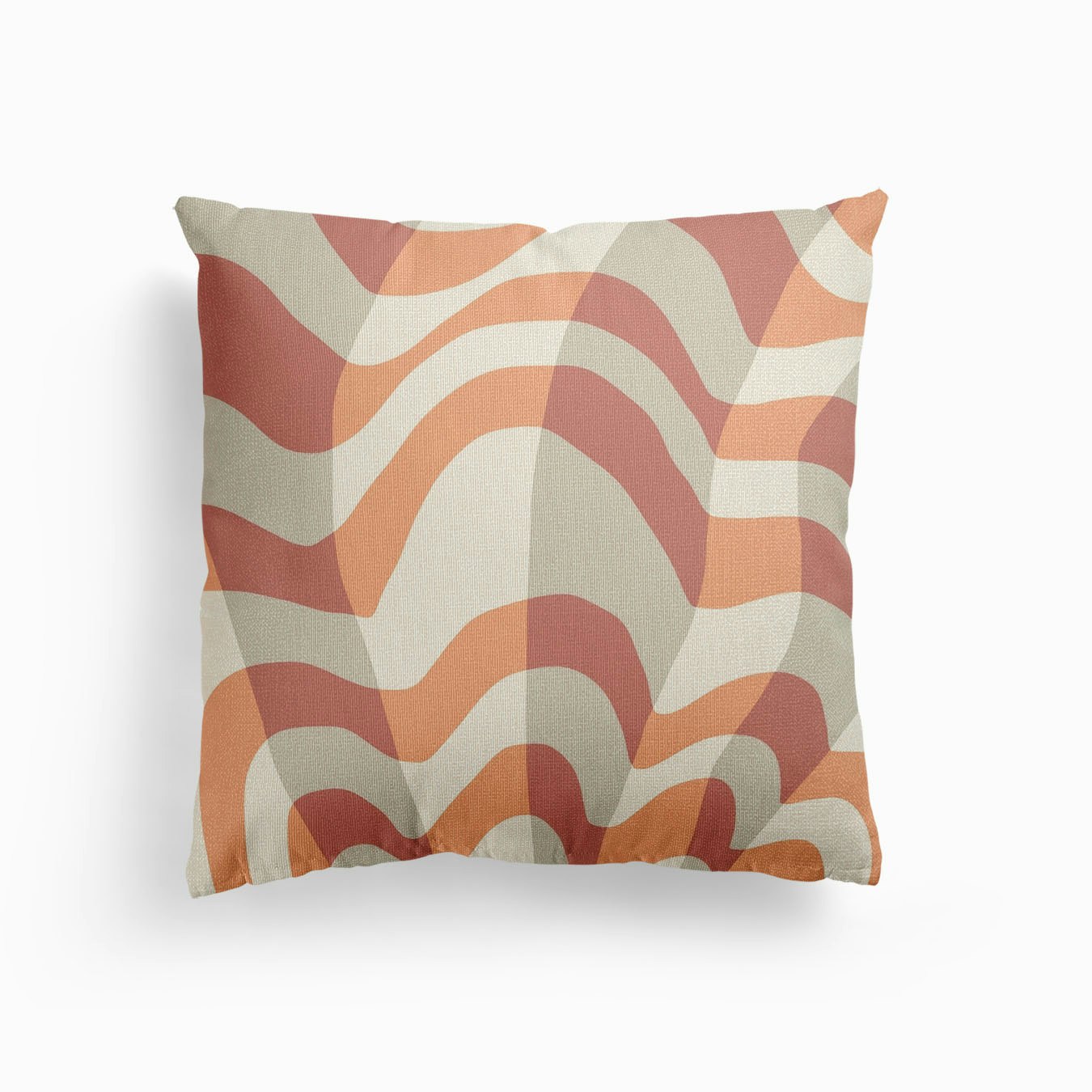 Pink Wavy Stripes Canvas Cojín