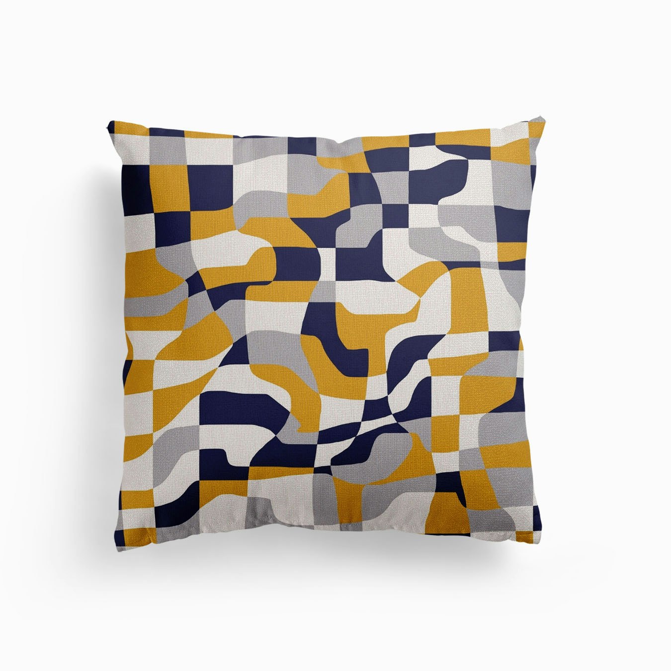 Scandinavian Mosaic Checker Canvas Cuscino