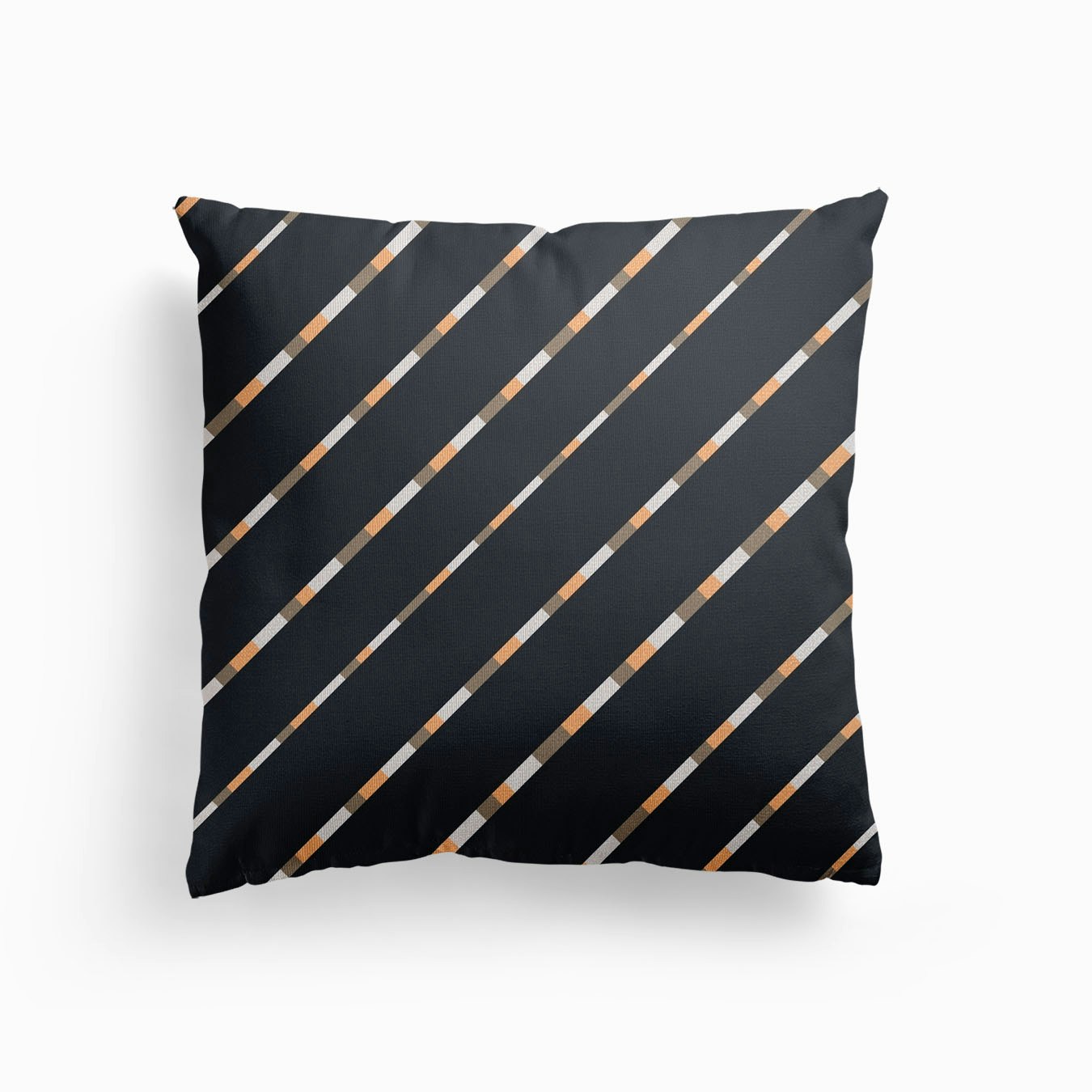 Striped Pattern In Black Canvas Cojín