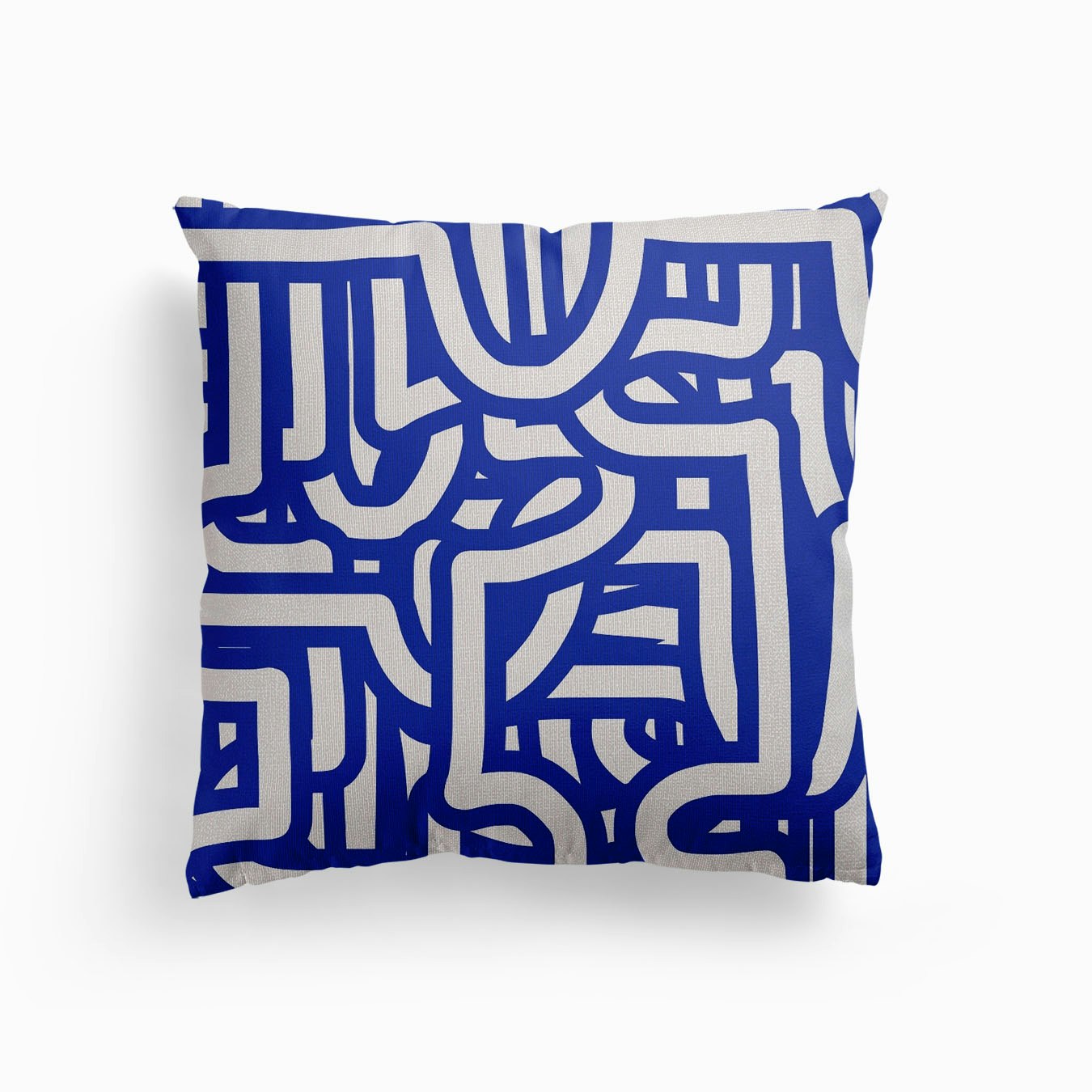 Blue And Grey Striped Abstract Canvas Cuscino