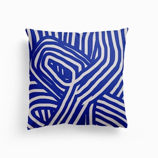 Blue Striped Abstract Canvas Cushion