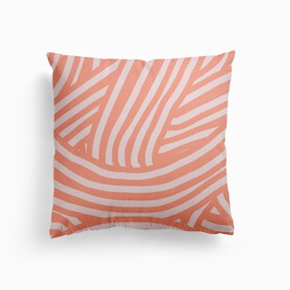 Pink Striped Abstract Canvas Cushion