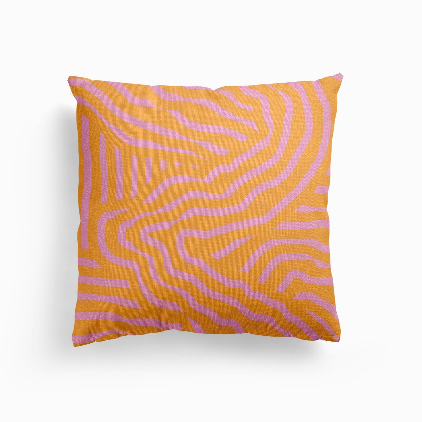 Pink Orange Striped Abstract Canvas Kissen