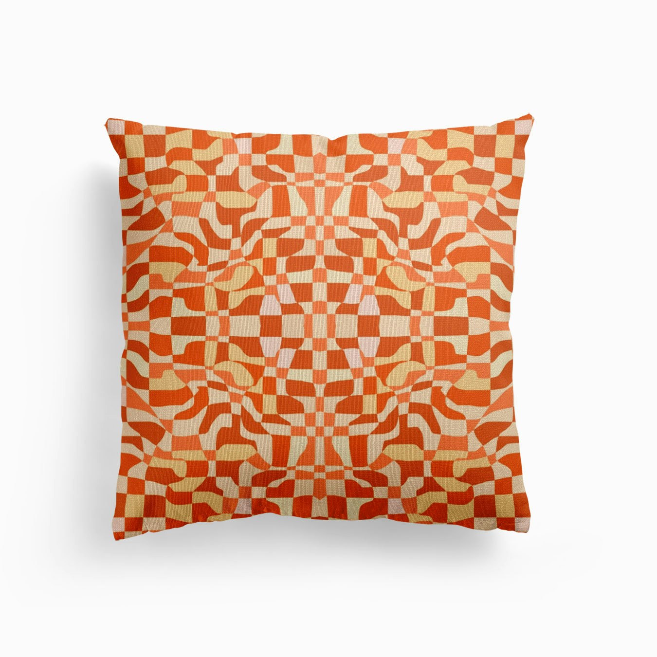 Red Shades Mosaic Checker 2 Canvas Coussin