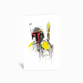 Boba Fett Watercolor Greetings Card