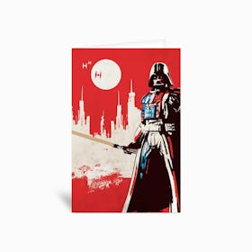 Retro Vader Greetings Card