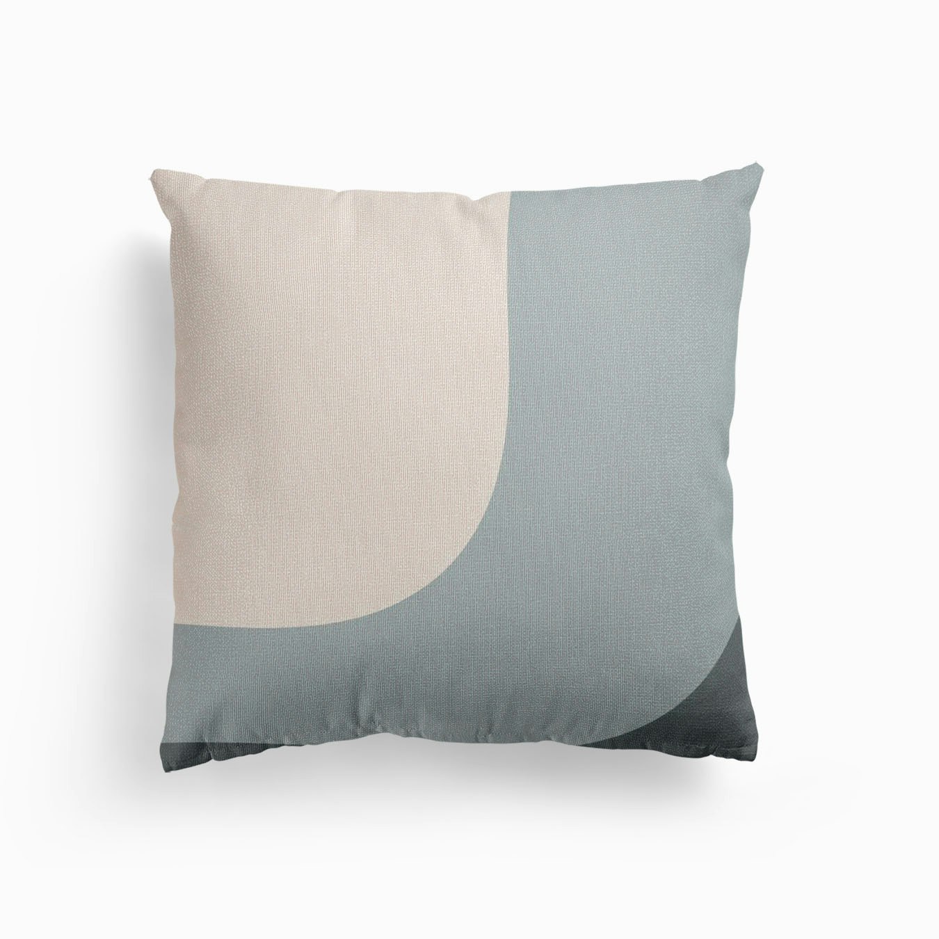 Moderna Triple Wave Minimalist Blue Gray And Cream Canvas Coussin
