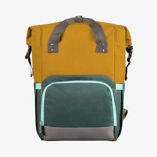 OTG Roll-Top Backpack - Mustard Yellow / Blue