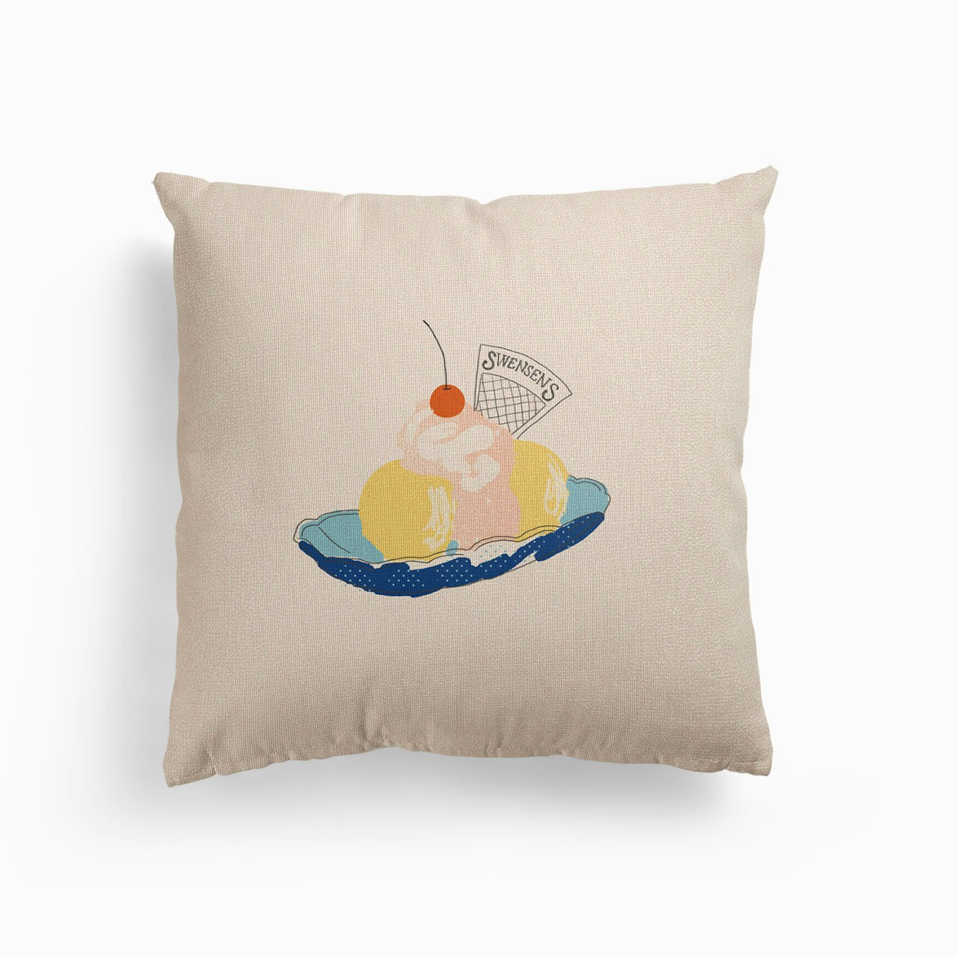 Ice Cream Canvas Cushion by Sara Marcos
