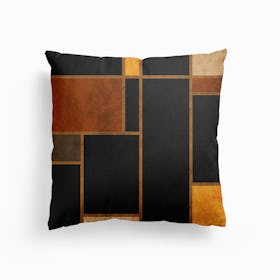 Mondrian Grid Black 1 Canvas Cushion