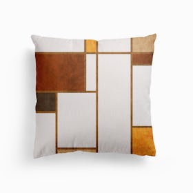 Mondrian Grid White 1 Canvas Cushion
