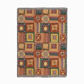 Brown Patchwork Woven Throw