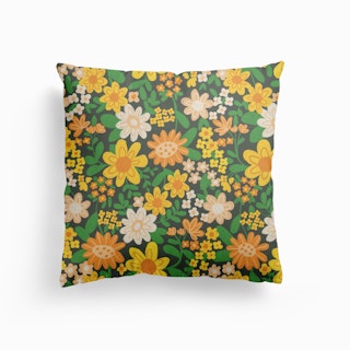 Retro Garden Canvas Cushion