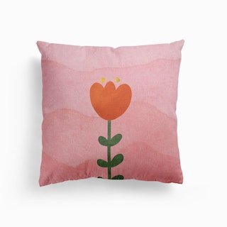 Red Tulip Canvas Cushion