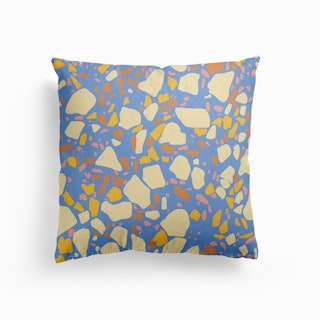 Blue Terrazzo Canvas Cushion