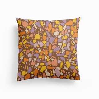 Brown Terrazzo Canvas Cushion