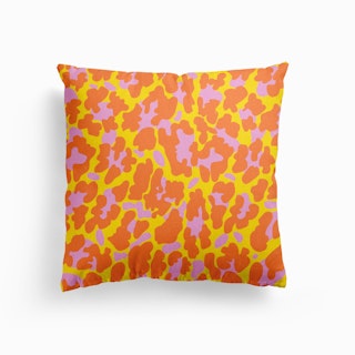 Orange Leopard Canvas Cushion