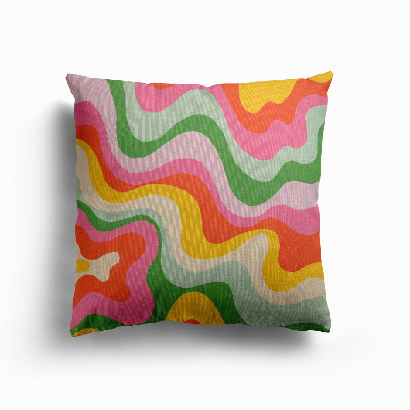 Rainbow Twirls Canvas Cuscino