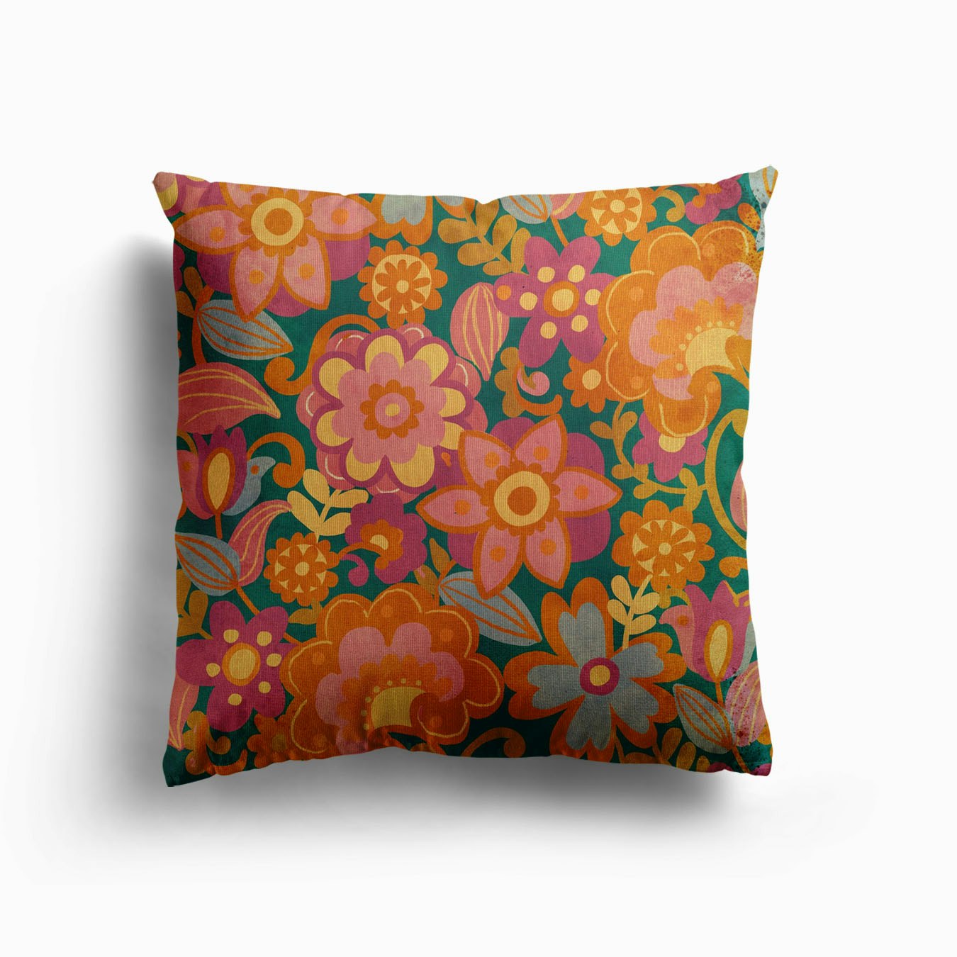 Retro Ornament Canvas Cushion by Gigi Rosado
