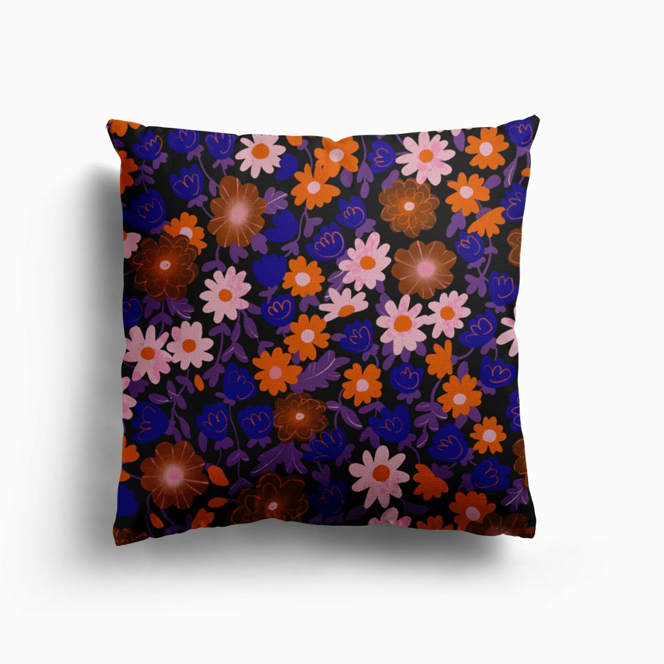 Retro Bloom Canvas Cushion by Gigi Rosado
