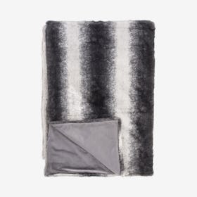 Faux Fur Throw - Irving Charcoal / White
