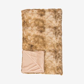 Faux Fur Throw - Naples Taupe / Off White