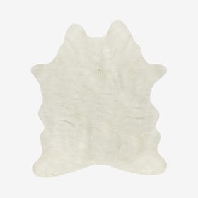 Faux Cowhide Rug - Off White