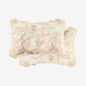 Belton Faux Fur Pillows - Gradient Tan - Set of 2