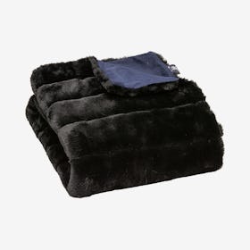 Limited Faux Fur Throw - Black Jacquard